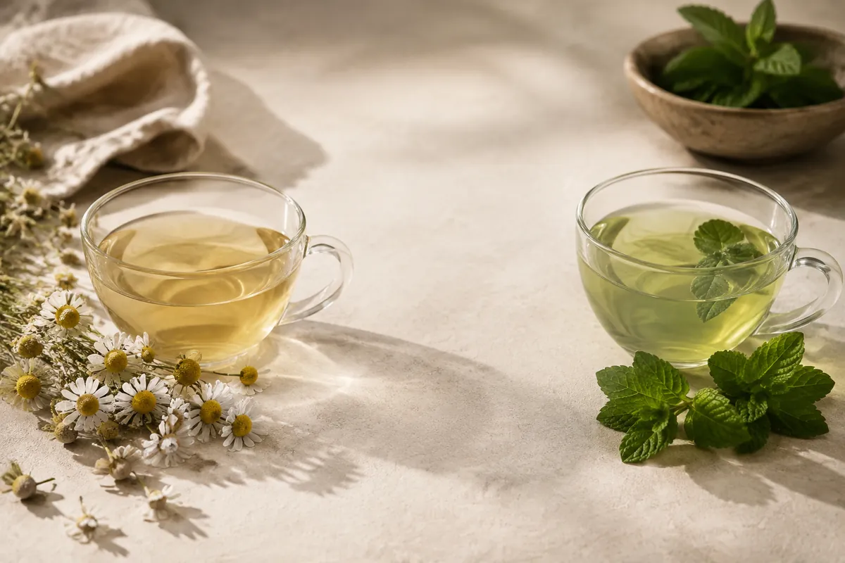 Chamomile Tea vs Peppermint Tea: A Flower Against a Leaf